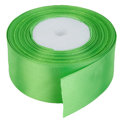 Neel Blue 40mm Green Double Sided Satin Polyester Ribbon Roll25 Metres from B&Q