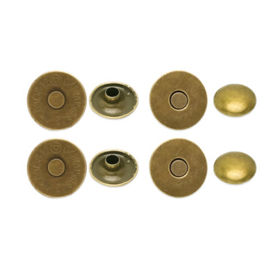 B&Q -  10Pcs Magnetic Clasp Snap Button Double Rivet Closures For ClothingPursesJacketBronze14mm