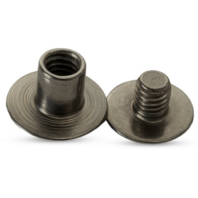 Neel Blue Pack Of 10 Flat Head Screwback StudsL(9mm) W(13mm) Chicago RivetGunmetal from B&Q