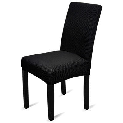 Neel Blue Black Universal Dining Velvet Chair CoverPack Of 1 from B&Q