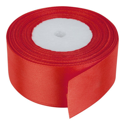 B&Q -  50mm Red Double Sided Satin Polyester Ribbon Roll25 Metres