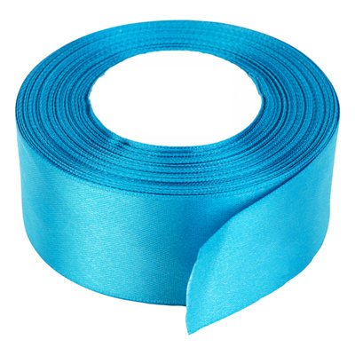 Neel Blue 50mm Turquoise Double Sided Satin Polyester Ribbon Roll25 Metres from B&Q