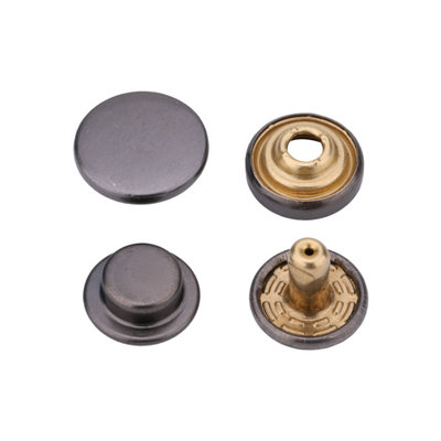 Neel Blue Gunmetal Double Sided Brass Press Stud Rivets 4-Part12.5mm from B&Q