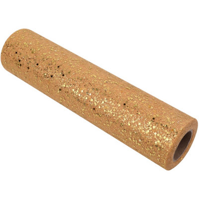 Neel Blue 25M X 29Cm Tulle Fabric Roll Sparkle Sequin Glitter Mesh FabricGold from B&Q