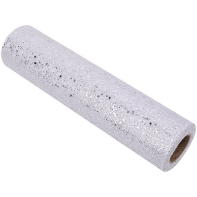 Neel Blue 25M X 29Cm Tulle Fabric Roll Sparkle Sequin Glitter Mesh FabricWhite from B&Q