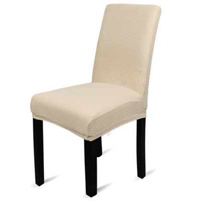 Neel Blue Ivory Universal Dining Velvet Chair CoverPack Of 1 from B&Q