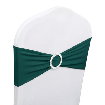 Neel Blue 13"x5" Hunter Green Spandex Chair Bands With Slider BuckleStretchy Elastic Chair Sash1Pc from B&Q