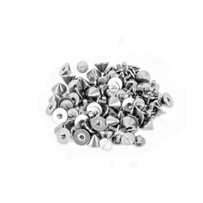 Neel Blue 9.5mm X 6mm Silver Punk Spike Cone Screwback Studs Rivets50Pcs from B&Q
