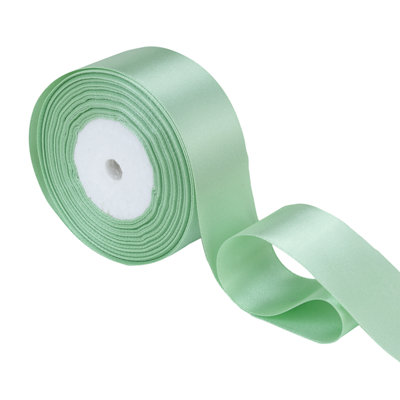 B&Q -  25mm Mint Green Double Sided Satin Polyester Ribbon Roll25 Metres