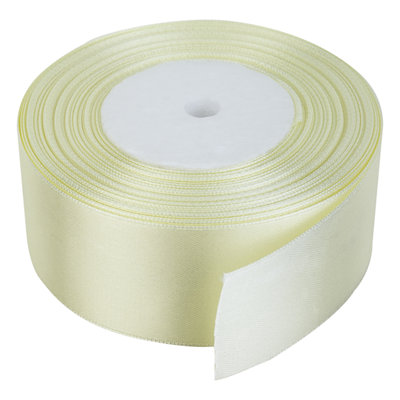 B&Q -  40mm Ivory Double Sided Satin Polyester Ribbon Roll25 Metres