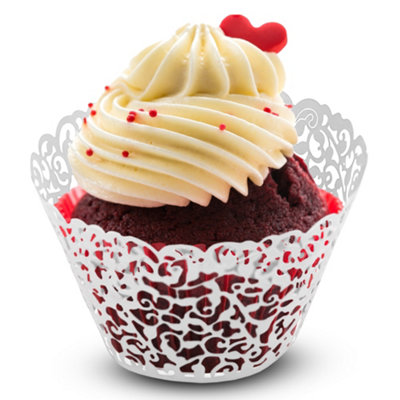 B&Q -  25Pcs White Paper Cupcake & Muffin Wrapper For BirthdaysWeddingsSpecial Events