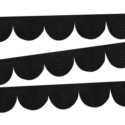 B&Q -  3 Metres Swag Curtain Ice Silk Detachable Backdrop SwagBlack