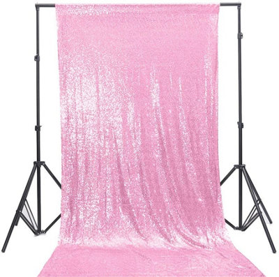 Neel Blue 4Ft X 7Ft Sequin Backdrop Photography Background Shiny Fabric Glitter Curtain BackdropBaby Pink from B&Q