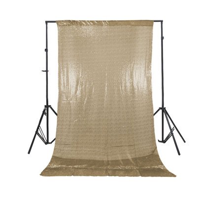 Neel Blue 4Ft X 7Ft Sequin Backdrop Photography Background Shiny Fabric Glitter Curtain BackdropChampagne from B&Q