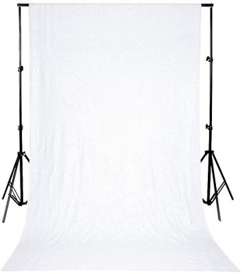 Neel Blue 4Ft X 7Ft Sequin Backdrop Photography Background Shiny Fabric Glitter Curtain BackdropWhite from B&Q
