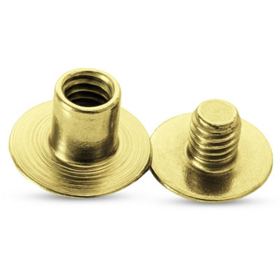 Neel Blue Pack Of 10 Flat Head Screwback StudsL(9mm) W(13mm) Chicago RivetGold from B&Q