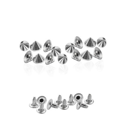 Neel Blue 100Pcs Punk Studs With Pinback Rivets10mm Metal Cone ShapedSilver from B&Q