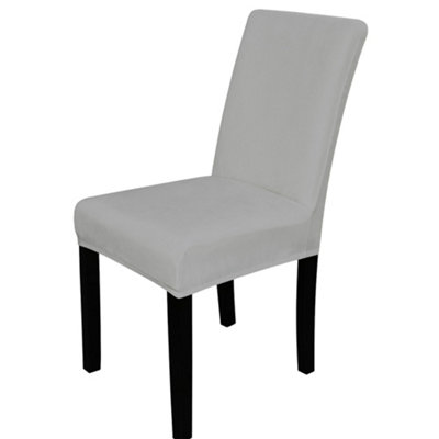 Neel Blue 220Gsm Universal Dining Velvet Chair CoverSilver GreyPack Of 1 from B&Q