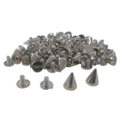 Neel Blue 7mm X 10mm Silver Cone Studs Rivet With ScrewbackPack Of 10 from B&Q