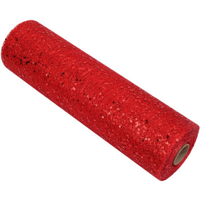 Neel Blue Christmas Tulle Fabric Roll Soft Glitter Mesh Ribbon Spool With Shiny Sequins25M X 29Cm from B&Q