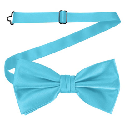 Neel Blue Aqua Blue Satin Polyester Bow Tie For Casual & Formal WearWedding Party Accessory from B&Q