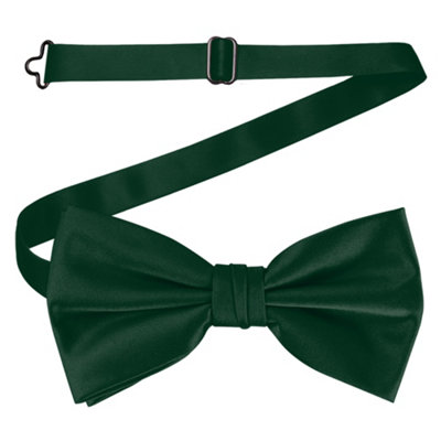 Neel Blue Men's Bow Ties Colourful Plain Solid Satin Polyester Adjustable Pre-TiesDark Green from B&Q