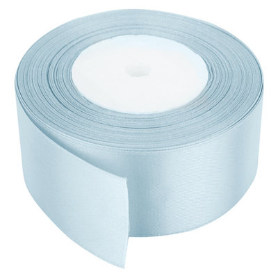 B&Q -  25mm Sky Blue Double Sided Satin Polyester Ribbon Roll25 Metres