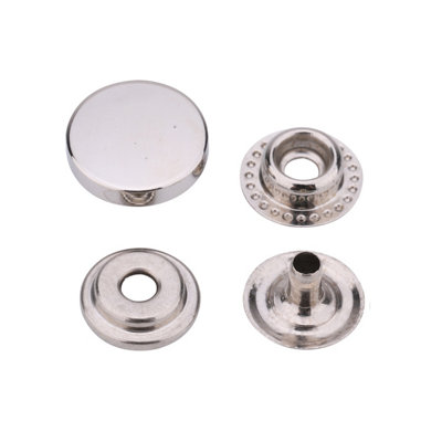 Neel Blue Silver Alloy Cap Durable Press Stud Rivets 4 Part15mm from B&Q