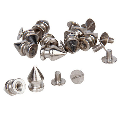 Neel Blue Silver Brass Punk Style Spike Rivet Studs With Press Tool5mm X 8mm50Pcs from B&Q