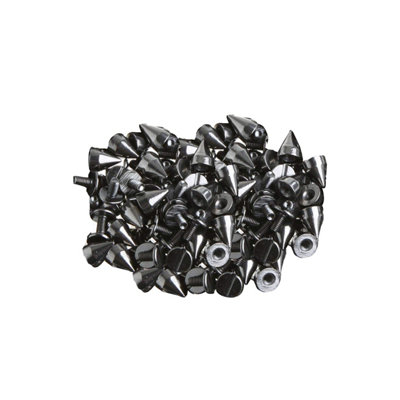 Neel Blue 7mm X 10mm Gunmetal Black Cone Studs Rivet With Screwback50Pcs from B&Q