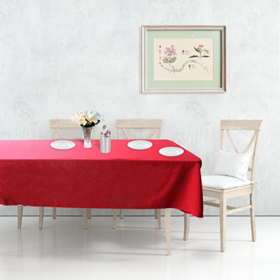 Neel Blue 70"x144" Inch Rectabgle Spun Polyester Table ClothWater Resistant Linen Table CoverRed from B&Q