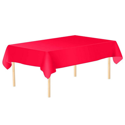 Neel Blue Red Plastic Table CoverDisposable Wipe Clean Waterproof Tablecloth54"x72" from B&Q