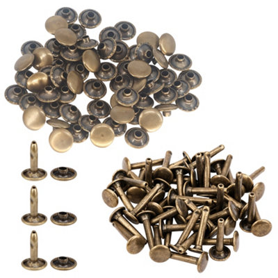 B&Q -  9mm X 14mm Extra Long Double Cap Tubular RivetsBronze50Pcs