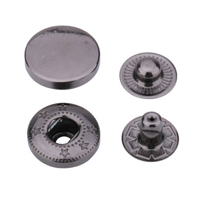 Neel Blue Gunmetal Alloy Cap S Spring Press Stud Rivets 4 Part15mm from B&Q