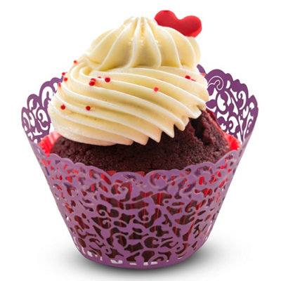 B&Q -  25Pcs Purple Paper Cupcake & Muffin Wrapper For BirthdaysWeddingsSpecial Events