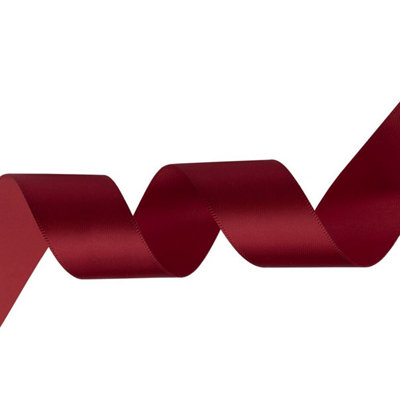Neel Blue Burgundy Double Sided Satin Ribbon Polyester Ribbon Roll40mm X 10 Metres from B&Q