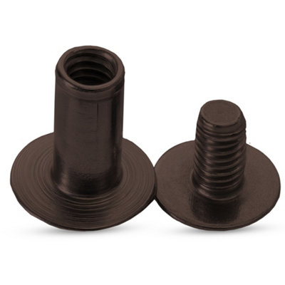 B&Q -  Pack Of 10 Flat Head Screwback StudsL(9mm) W(20mm) Chicago RivetBlack