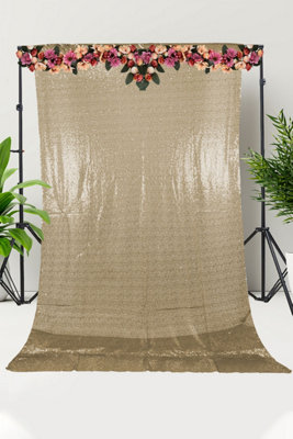 B&Q -  Shiny Fabric Sequin Backdrop Glitter CurtainChampagne4Ft X 9Ft