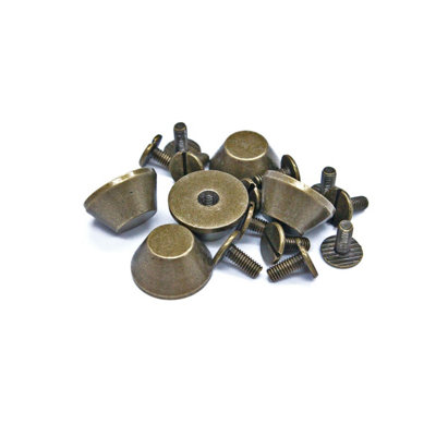 Neel Blue Bronze Mushroom Spike Screwback Flat Head Studs Rivets15mm from B&Q