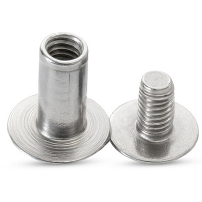 B&Q -  Pack Of 10 Flat Head Screwback StudsL(9mm) W(20mm) Chicago RivetSilver