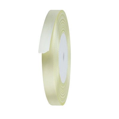 B&Q -  15mm Ivory Double Sided Satin Polyester Ribbon Roll25 Metres