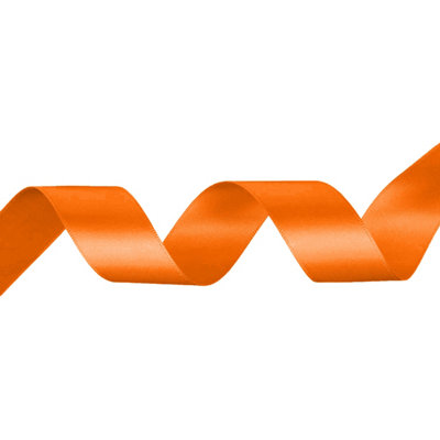 B&Q -  Tangerine Orange Double Sided Satin Ribbon Polyester Ribbon Roll25mm X 10 Metres