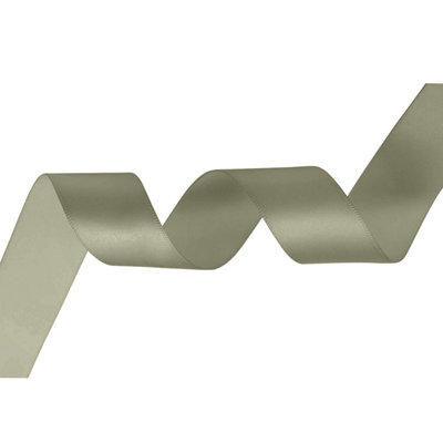 B&Q -  Sage Double Sided Satin Ribbon Polyester Ribbon Roll10mm X 10 Metres