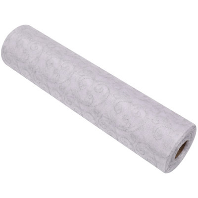 Neel Blue 29Cm X 25M Organza Roll Snow Sheer FabricGlitter RollWhite from B&Q