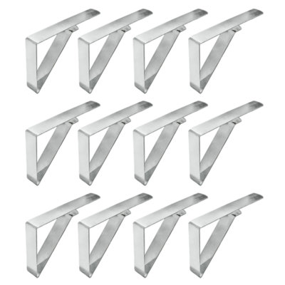B&Q -  12Pcs Plain Tablecloth Clips Stainless Steel Table Cloth Clamps