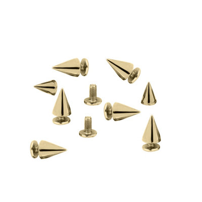 Neel Blue 7mm X 10mm Gold Cone Studs Rivet With ScrewbackPack Of 50 from B&Q