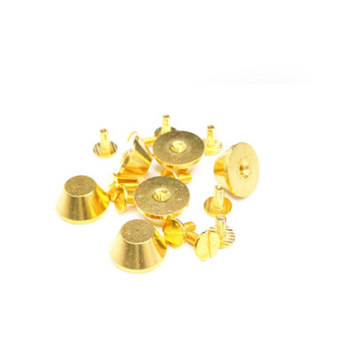 Neel Blue Gold Mushroom Spike Screwback Flat Head Studs Rivets10mm from B&Q