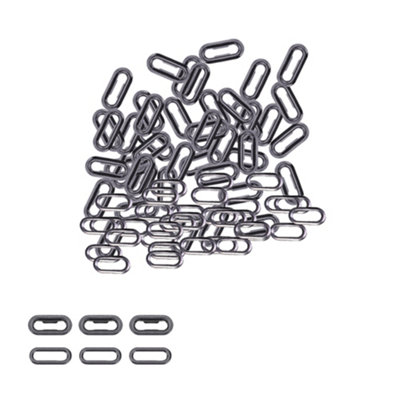 Neel Blue 10mm Oval Shape Brass Eyelets With WashersGunmetal50Pcs from B&Q