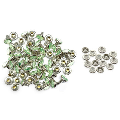 B&Q -  8mm Diamante Rivets With PinsMint Green Crystal Rivets Rhinestone Studs10Pcs