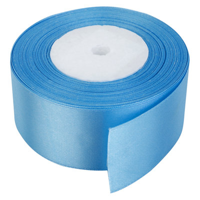 B&Q -  50mm Baby Blue Double Sided Satin Polyester Ribbon Roll25 Metres